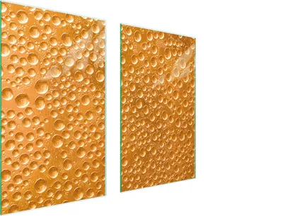 Produktbild von Herdabdeckplatten 2 teilig 75x52 Glaskeramikkochfeld Abdeckung Glas Schneidebrett Tropfen Golden