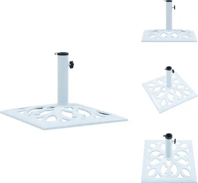 Produktbild von vidaXL Sonnenschirmständer Weiß 12 kg 49 cm Gusseisen - Sonnenschirmständer