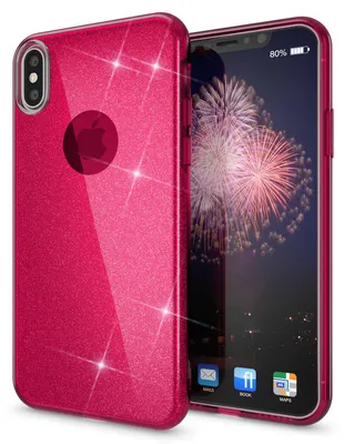 Obrázek produktu pro NALIA pouzdro pro iPhone XS Max, obal na mobilní telefon Glitter Ultra Slim Silicone Case Cover Red