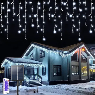 Productafbeelding van LED-lichtgordijn, ijswit, waterdicht, decoratief, 7 meter