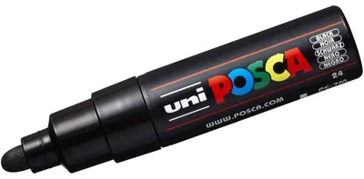 Produktbild von POSCA PC-7M Schwarz, Schwarz, Mehrfarbig, 1 Farben, Tinte auf Wasserbasis, Rundspitze, Rund