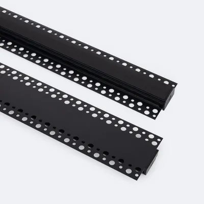 Produktbild von Aluminiumprofil Gipseinbau für LED Streifen bis 20mm Schwarz 2 m Schwarz transluzent