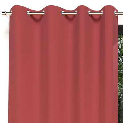 Vorhänge mit Ösen 135x250 cm Rot Polyester 1 Paneel