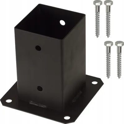 Produktbild von U-Pfostenträger FEINZ - 100x100 mm - Schwarz - Stabil - Für sichere Befestigung