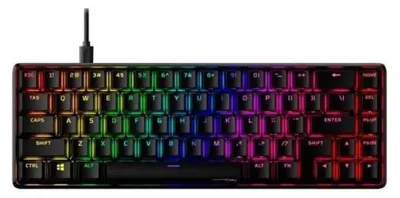 Produktbild von HyperX Alloy Origins 65 – Mechanische Gaming-Tastatur – HX Red (NO-Layout), 65%, Kabelgebunden, USB, Mechanischer Switch, RGB-LED, Schwarz