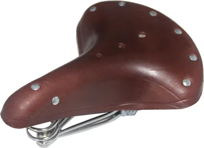 Produktbild von Vintage Fahrradsattel aus echtem Leder, Kaffee