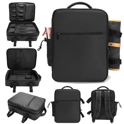 Image de Sac à dos de coiffure professionnel spacieux pour accessoires noir Premi