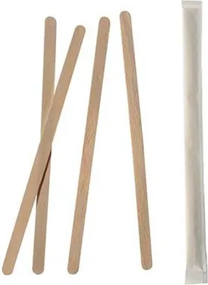 Produktbild von Rührstäbchen, Holz "pure" 14 cm x 6 mm einzeln gehüllt