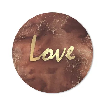 Produktbild von MuchoWow® Mauspad Mousepad Zitat - Liebe - Braun - Gold 20x20 cm - Mousepads - Maus Mat - Pad - Mausunterlage - Schreibtischmatte