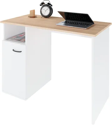 Immagine prodotto di LEVIRA Louder – scrivania computer 100 × 49 × 72 cm, bianco/rovere