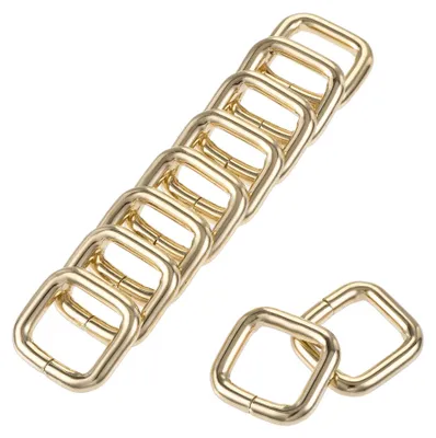 Produktbild von Metall Rechteck-Ringschnallen - 10 Stück - für DIY-Projekte - 16x15 mm - Goldfarben