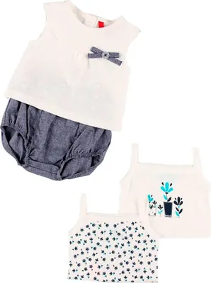 Produktbild von Boboli Pack Knit Combined Kurzarm-set Weiß,Blau 0 Months Weiß,Blau 0 Months