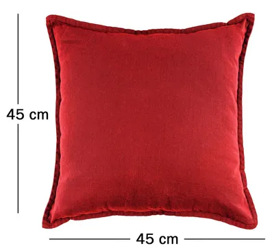 Produktbild von JACK by Mistral Baumwolle Uni Kissen 45x45cm Dekokissen Reißverschluss Leinenoptik inkl. superweicher 300g Füllung, Farbe:Rot