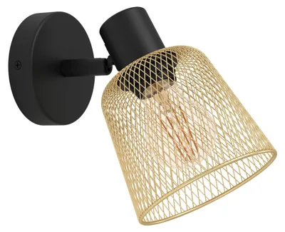 Image de Applique Eglo 900693 COSLADA E27 40 W noir/laiton