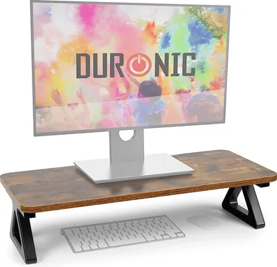 Produktbild von Duronic DM06-1 AW Monitorständer | 62 x 30 cm Fläche | Bis 10kg | 15 cm Höhe | Ergonomischer Bildschirmständer Schreibtisch | Schreibtischaufsatz Monitor und Laptop | Bildschirmerhöhung LCD LED OLED TV