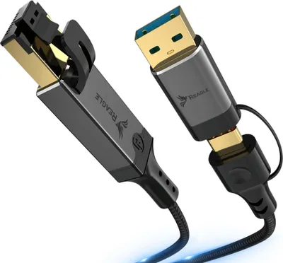 Immagine prodotto di Cavo di rete 3M 2W1 USB-C USB-A a cavo LAN RJ45 1 Gbps Ethernet
