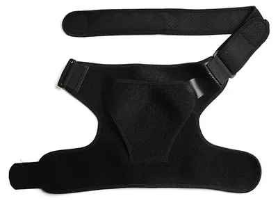 Produktbild von Verstellbare Schulterbandage - qtg190 - Für Linke Oder Rechte Schulter - Elastisches Polyester - Gestricktes Material - Schwarz - 1 Stück