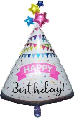 Produktbild von Folienballon Happy Birthday Shape bunt 84 x 52 cm