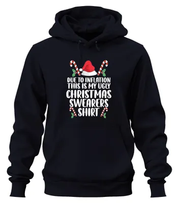 Obrázok produktu pre Inflation Ugly Christmas Sweater Shirt - Christmas Xmas Christmas Uni mikina s kapucňou, Navy, M
