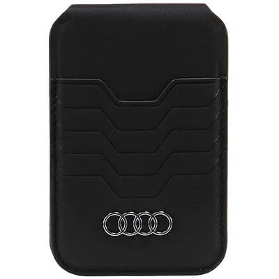 Produktbild von Audi Leather Wallet Card Slot Stand schwarz MagSafe AU-MSCH-GT/D3-BK Schutzhülle