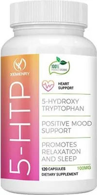 Produktbild von 5-HTP (5-hydroxytryptophan) 100mg (120 Kapseln) Nahrungsergänzungsmittel, Schlaf, Stimmung, Stress