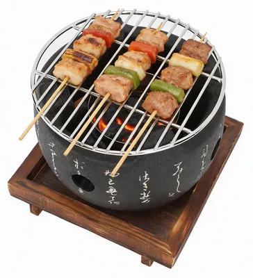 Produktbild von Omgoods – Mini-Grill für den mobilen Einsatz – Holzkohlegrill – Aluminiumlegierung – Grillrost – Schnell aufheizbar – Ideale Grilltemperatur – Perfekt für das Grillen