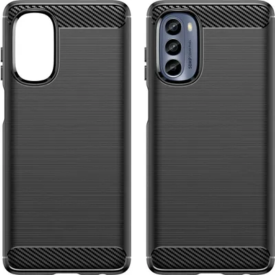 Obrázek produktu pro Karbonový kryt kompatibilní s Motorola Moto G62 flexibilní silikonový karbonový kryt černý