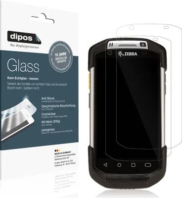 Produktbild von 2x Schutzfolie für Zebra TC75X - Anti-Shock 9H Folie dipos Glass Kunststoffglas