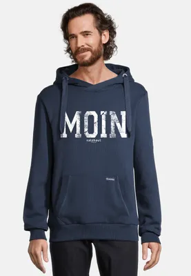Produktbild von salzhaut Herren Hoodie HEFF - MOIN 4XL Maritimer Kapuzenpullover Regular Fit – Kuscheliger Sweat-Pullover mit Frontprint & Kängurutasche – Designed in Hamburg