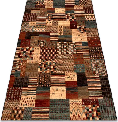 Produktbild von Wollteppich KASHQAI 4353 990 Patchwork Terrakotta / beige rot 240x340 cm