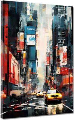 Produktbild von New York City abstrakte Kunst Leinwandbild Wandbild USA Kunstdruck XL Wanddeko: 60x80x2cm