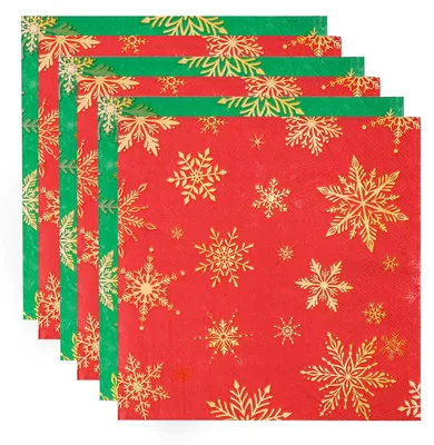 40 Weihnachtsservietten Schneeflocken 33x33 cm Papier