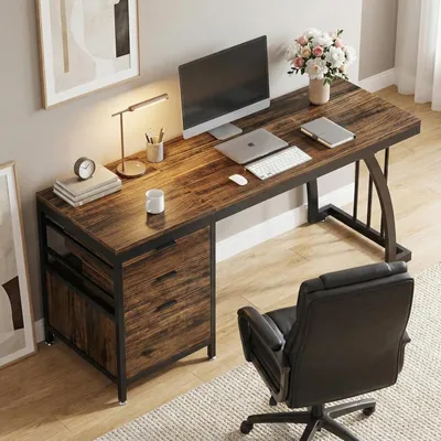 Productafbeelding van Bureau - Werktafel - Computertafel - Gaming Desk - Study Desk - Industrieel Design - 150 cm Breed
