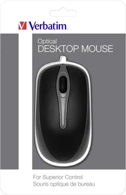 Produktbild von Verbatim 49019, Beidhändig, Optisch, USB Typ-A, 1000 DPI, Schwarz, Grau