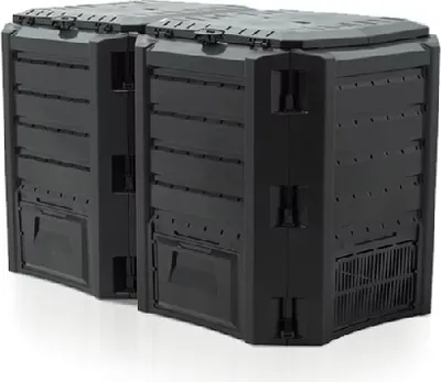 Image de KAXL Composteur plastique 800l, 2 modules - noir MODULE COMPOGREEN IKSM800C