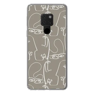 Produktbild von MuchoWow® Handyhülle Schutzhülle Hülle für Huawei P40 Lite Muster - Kopf - Strichzeichnung Silikon Softcase Handy Hülle - Handy