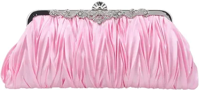 Produktbild von Fioeyr Clutch-Tasche für Damen, Satin, plissiert, mit abnehmbarer Kette, elegant