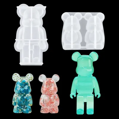 Obrázek produktu pro 2 kusy forem z pryskyřice ve tvaru medvěda – 3D forma pro výrobu svíček a mýdel