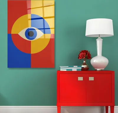 Image de Wallity, CAM3761 - 70100, Peinture décorative en verre trempé, 100 % verre trempé, multicolore, 70 x 100 cm