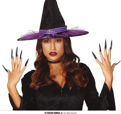 Obrázek produktu pro Děsivé černé umělé nehty Halloween 2026 sada 10 ks