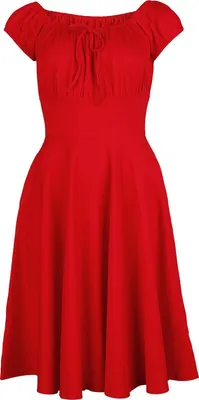 Produktbild von Voodoo Vixen Mittellanges Kleid Damen Gathered Neckline Flare Dress rot M