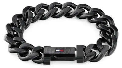 Produktbild von Tommy Hilfiger Jewelry Gliederarmband für Herren aus Schwarzem Edelstahl mit der