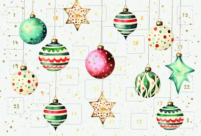 Produktbild von Advent Grußkarte mit Umschlag - Adventskalenderkarte