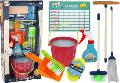Produktbild von Reinigungsset 11-Teilig Haushalt Reinigung Mop Besen Eimer