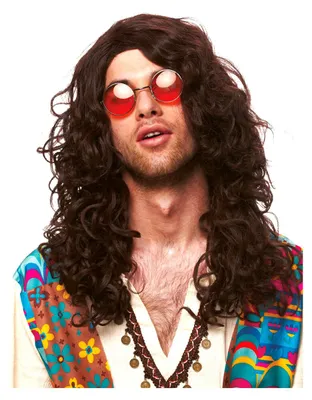 Zdjęcie produktu dla Brązowa peruka hippie z lat 60