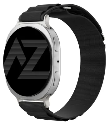 Image de Bracelet en nylon Accezz pour montres Samsung Galaxy Watch 9 (40/44 mm) / Watch 8 (40/44 mm) / Classic (46 mm) - Noir