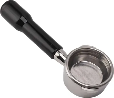 Image de 58 mm Portafiltre sans fond en acier inoxydable 2 oreilles poignée confortable Accessoire pour machine à café f��r Gaggia Baby Evolion Noir