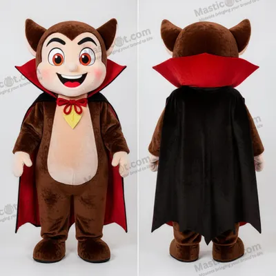 Productafbeelding van Diepbruine gotische vampier mascotte MASTICOT