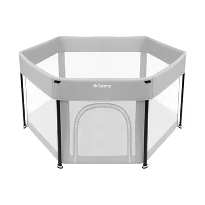 Immagine prodotto di Tulano Cozy 30 box pieghevole per bambini - con cerniera, borsa, antiscivolo, per interni ed esterni, ventilato, EN 12227, 6-36 mesi, grigio chiaro