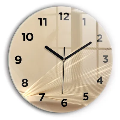 Produktbild von Wallfluent Große Wanduhr – Stilles Quarzuhrwerk - Uhr Dekoration Wohnzimmer Schlafzimmer Küche - Zifferblatt - schwarze Zeiger - 60 cm - Abstraktes Licht